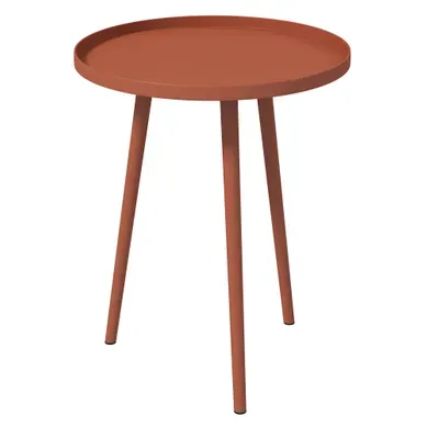 Table Basse De Jardin Ronde, Table D'appoint Acier Rouge 40x40x50cm Table Basse De Jardin Ronde, Table D'appoint Acier Rouge 40x40x50cm