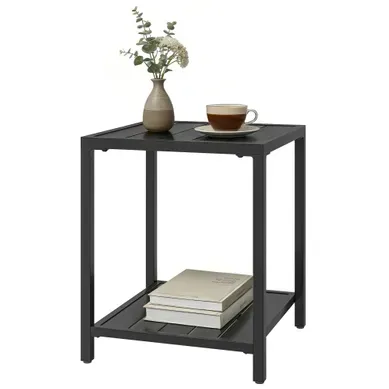 Table Basse De Jardin Métal Noir 45x45x54cm Table Basse De Jardin Métal Noir 45x45x54cm