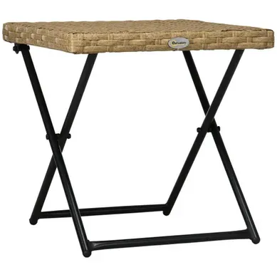 Table Basse Pliable De Jardin Résine Tressée En Pe Couleur Bois Naturel 40x40x40cm Table Basse Pliable De Jardin Résine Tressée En Pe Couleur Bois Naturel 40x40x40cm