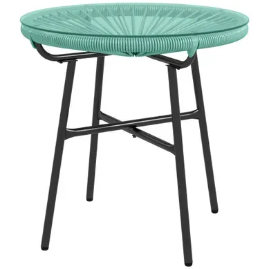 Table Basse De Jardin Ronde Métal Vert 50x50x50cm Table Basse De Jardin Ronde Métal Vert 50x50x50cm