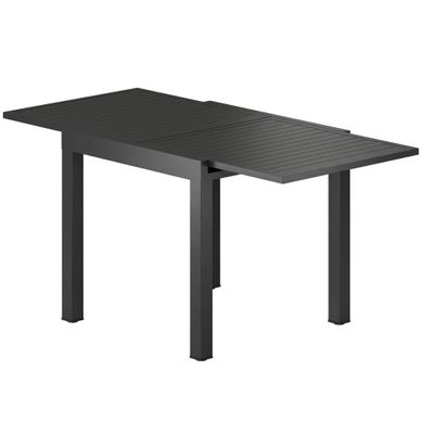 Table De Jardin Extensible Aluminium Noir 160x80x75cm