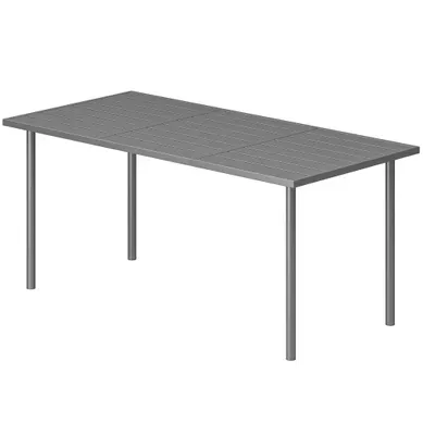 Table De Jardin Rectangulaire, Table à Manger Extérieure Acier Gris Foncé 165x80x74cm