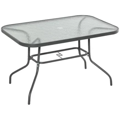 Table De Jardin Rectangulaire Métal Gris 120x80x70cm