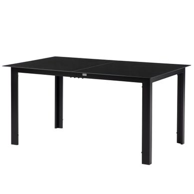 Table De Jardin Rectangulaire Aluminium Noir 150x90x74cm