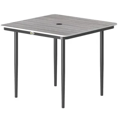 Table De Jardin , Table à Manger Métal, Composite Bois Plastique Gris Clair 85x85x72.5cm