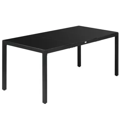 Table De Jardin Rectangulaire Aluminium Noir 180x80x72cm