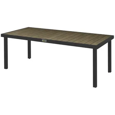 Table De Jardin Rectangulaire, Table à Manger Extérieure Aluminium Marron 190x90x74cm