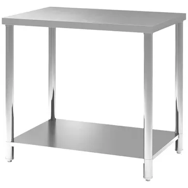 Table De Jardin, Table De Travail Acier Inoxydable Argent 90x60x86cm