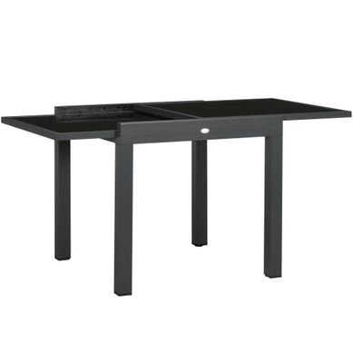 Table De Jardin Extensible Aluminium Gris, Noir 160x80x75cm