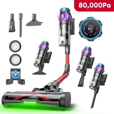 Aspirateur Balai Sans Fil UV18 Pro 2026 -80 kPa/600 W/150 AW - Autonomie 80min - Batterie Amovible Aspirateur Balai Sans Fil UV18 Pro 2026 -80 kPa/600 W/150 AW - Autonomie 80min - Batterie Amovible