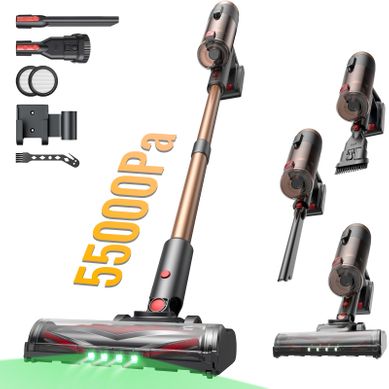 Aspirateur Balai Sans Fil P011 Ultra, 55kpa, Léger, Tube Télescopique, Autonomie 55 Min