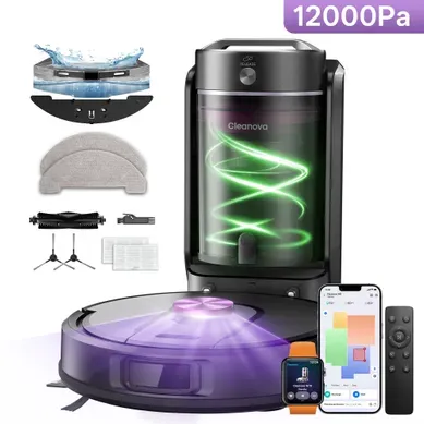 Cleanova W15-aspirateur Robot Laveur 12000pa-200min Autonomie-bac 4l-navigation Lds-apple Watch,etc Cleanova W15-aspirateur Robot Laveur 12000pa-200min Autonomie-bac 4l-navigation Lds-apple Watch,etc