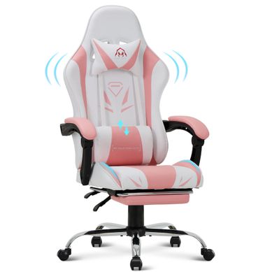 Chaise Gaming Ergonomique Avec Repose-pieds, Capacité De Charge Max 136 Kg, Rose Chaise Gaming Ergonomique Avec Repose-pieds, Capacité De Charge Max 136 Kg, Rose