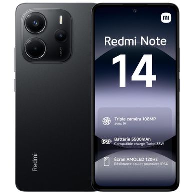 Redmi Note 14 16,9 Cm (6.67") Double Sim Hybride 4g USB Type-c 8 Go 256 Go 5500 Mah Noir Redmi Note 14 16,9 Cm (6.67") Double Sim Hybride 4g USB Type-c 8 Go 256 Go 5500 Mah Noir
