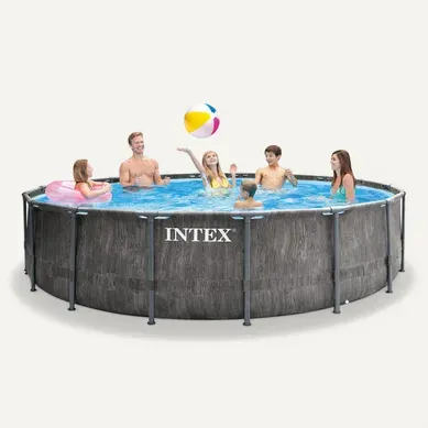 Grande Piscine Ronde En Kit Baltik - Diamètre 549 Cm - Effet Gris Cérusé Grande Piscine Ronde En Kit Baltik - Diamètre 549 Cm - Effet Gris Cérusé