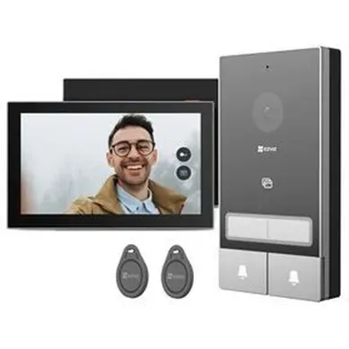 Kit Interphone Vidéo 2 Logements - 2 Écrans Tactiles 7'' 2k, Panneau 2 Boutons Kit Interphone Vidéo 2 Logements - 2 Écrans Tactiles 7'' 2k, Panneau 2 Boutons