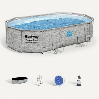 Piscine Hors-sol Ovale Steel Pro Max Splashview 488x305x107 Cm Kit Complet Piscine Hors-sol Ovale Steel Pro Max Splashview 488x305x107 Cm Kit Complet