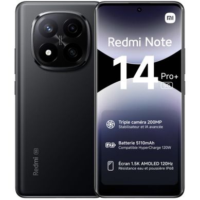 Smartphone Xiaomi Redmi note 14 pro+ 5g noir 512Go Smartphone Xiaomi Redmi note 14 pro+ 5g noir 512Go