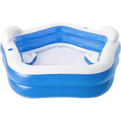 Piscine Gonflable Avec Sièges Et Appuie-têtes - L 213 Cm X L 206 Cm X H 69 Cm - Bleu Piscine Gonflable Avec Sièges Et Appuie-têtes - L 213 Cm X L 206 Cm X H 69 Cm - Bleu