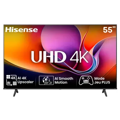 Téléviseur UHD 4K 55''139cm HISENSE 55A6Q Noir Téléviseur UHD 4K 55''139cm HISENSE 55A6Q Noir vue de face