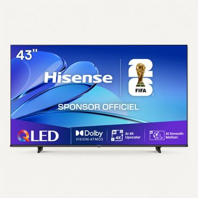 Téléviseur 4K QLED 43'' 108 cm HISENSE 43E77Q Téléviseur 4K QLED 43'' 108 cm HISENSE 43E77Q vue de face