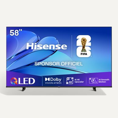 Téléviseur 4K QLED 58'' 146 cm HISENSE 58E77Q Téléviseur 4K QLED 58'' 146 cm HISENSE 58E77Q vue de face