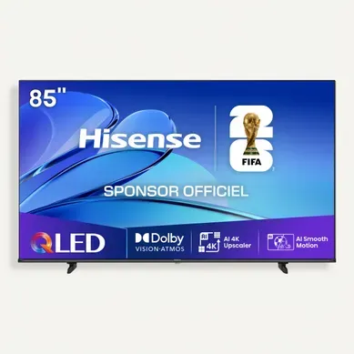 Téléviseur 4K QLED 85'' 215 cm HISENSE 85E7Q Téléviseur 4K QLED 85'' 215 cm HISENSE 85E7Q vue de face