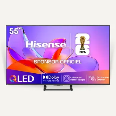 Téléviseur 4K QLED 55'' 139 cm HISENSE 55A76Q Téléviseur 4K QLED 55'' 139 cm HISENSE 55A76Q vue de face