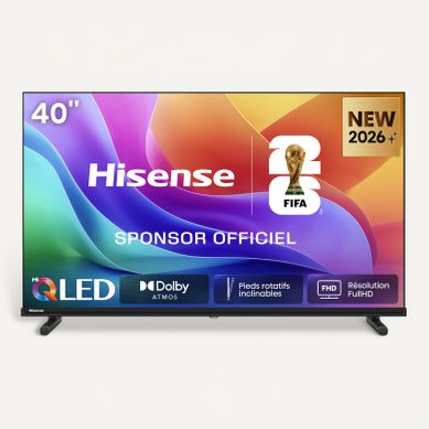 Téléviseur QLED 40'' 100 cm HISENSE 40A5S Smart TV - QLED - Noir Téléviseur QLED 40'' 100 cm HISENSE 40A5S Smart TV - QLED - Noir vue de face