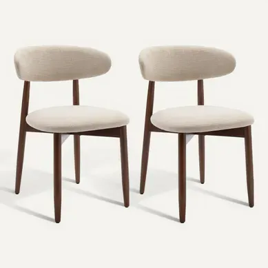 Lot De 2 Chaises De Salle à Manger, Assise En Mousse Haute Densité, Dossier Ergonomique, Beige Lot De 2 Chaises De Salle à Manger, Assise En Mousse Haute Densité, Dossier Ergonomique, Beige