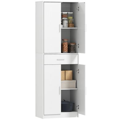 Buffet De Cuisine, Meuble De Rangement, Moderne Avec Placards Tiroir, 60 X 35 X 180 Cm, Blanc Buffet De Cuisine, Meuble De Rangement, Moderne Avec Placards Tiroir, 60 X 35 X 180 Cm, Blanc