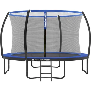 Trampoline Pour Enfants Diamètre 305 Cm, Filet De Protection, Poteau Incurvé 180 Cm, Noir Et Bleu Trampoline Pour Enfants Diamètre 305 Cm, Filet De Protection, Poteau Incurvé 180 Cm, Noir Et Bleu