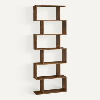 étagère à 6niveaux, Bibliothèque, Cloison Séparateur, Meuble De Rangement Brun Rustique étagère à 6niveaux, Bibliothèque, Cloison Séparateur, Meuble De Rangement Brun Rustique