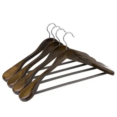 Cintres De Costumes, Lot De 6, Cintres Profilés En Bois Massif Avec épaules Extra Larges Cintres De Costumes, Lot De 6, Cintres Profilés En Bois Massif Avec épaules Extra Larges