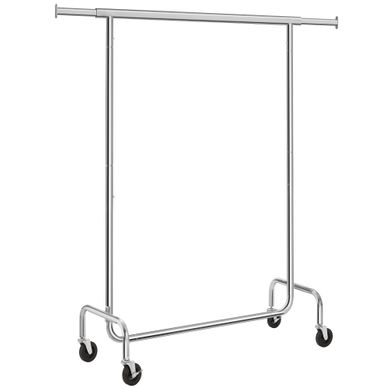 Portant à Vêtements, Charge Max,130 Kg, Télescopique, Avec Roulettes, Métal Chromé Portant à Vêtements, Charge Max,130 Kg, Télescopique, Avec Roulettes, Métal Chromé