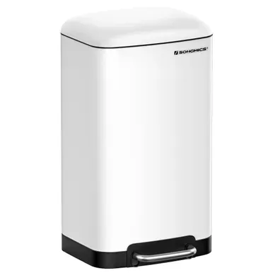 Poubelle De Cuisine, 30l, En Acier Avec Pédale, Couvercle Et Seau Intérieur, Blanc Poubelle De Cuisine, 30l, En Acier Avec Pédale, Couvercle Et Seau Intérieur, Blanc