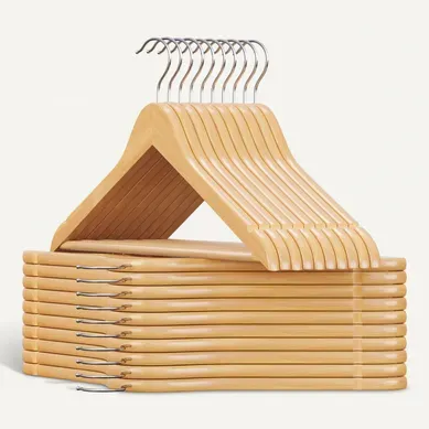 Cintres En Bois Massif Avec Encoches, Lot De 20, Antidérapant Pour Manteaux, Chemises Cintres En Bois Massif Avec Encoches, Lot De 20, Antidérapant Pour Manteaux, Chemises