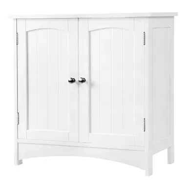 Meuble Sous Vasque Blanc Avec 2 Portes Et 1 étagère Réglable, 60 X 30 X 60 Cm