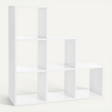 Bibliothèque, étagère Escalier, Cloison Séparateur, Meuble De Rangement Blanc
