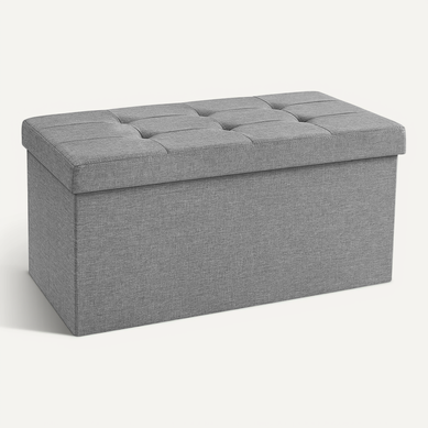 Banc Avec Espace De Rangement, Repose-pieds, Pliable, Capacité De Charge 300 Kg,gris Clair