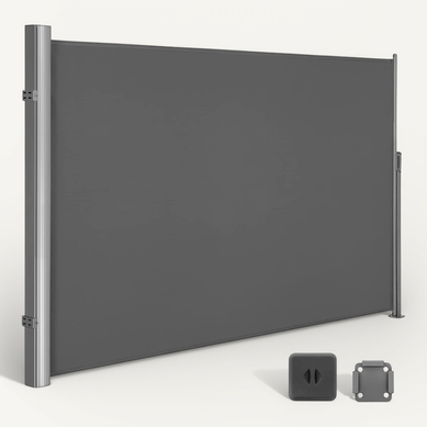 Store Latéral Extractible, 1.8 X 3 M, Brise-vue, Tissus En Polyester Gris Foncé Store Latéral Extractible, 1.8 X 3 M, Brise-vue, Tissus En Polyester Gris Foncé