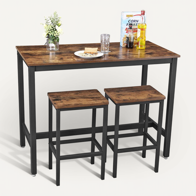 Ensemble Table Et Chaises, Table à Manger, Style Industriel, Marron Rustique Et Noir Ensemble Table Et Chaises, Table à Manger, Style Industriel, Marron Rustique Et Noir