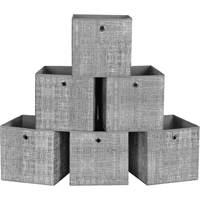 Lot De 6 Boîtes De Rangement Pliables, En Tissu Non-tissé, 30 X 30 X 30cm, Pour Vêtements,gris Chiné Lot De 6 Boîtes De Rangement Pliables, En Tissu Non-tissé, 30 X 30 X 30cm, Pour Vêtements,gris Chiné
