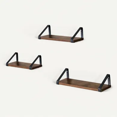 étagère Murale, étagère Flottante, Style Industriel, 3 Niveaux,brun Rustique