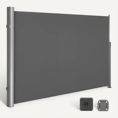 180 X 400 Cm (h X L), Store Latéral Pour Balcon Et Terrasse, Brise-vue, Gris Foncé 180 X 400 Cm (h X L), Store Latéral Pour Balcon Et Terrasse, Brise-vue, Gris Foncé