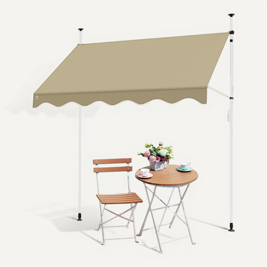 Auvent Retractable Manuel Sans Percage 250 cm Beige Auvent Retractable Manuel Sans Percage 250 cm Beige