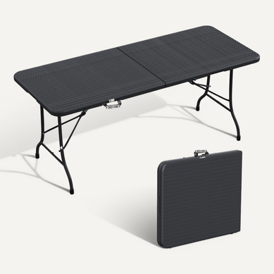 Table De Camping Pique Nique Pliable 180 cm Hdpe Polyrotin Noire Table De Camping Pique Nique Pliable 180 cm Hdpe Polyrotin Noire