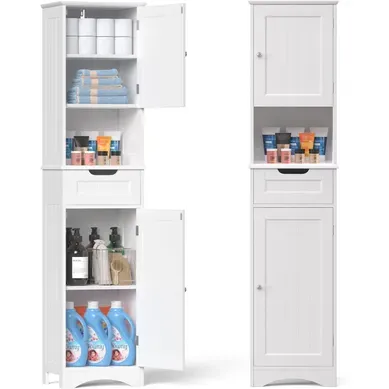 Meuble Colonne Salle De Bain Rangement Sur Pied Armoire 2 Portes Et 1 Tiroir 1 Placard étagère Meuble Colonne Salle De Bain Rangement Sur Pied Armoire 2 Portes Et 1 Tiroir 1 Placard étagère