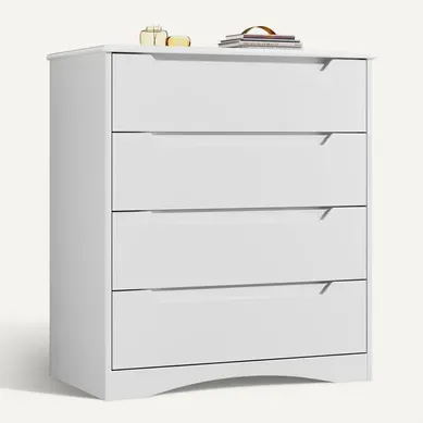 Commode 4 Tiroirs Chiffonnier Blanc 72 X 41 X 82 Cm