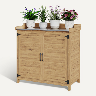 Table De Rempotage Placard De Rangement Extérieur Bois Sapin Table Jardinage Plateau Métal Table De Rempotage Placard De Rangement Extérieur Bois Sapin Table Jardinage Plateau Métal